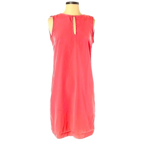 Zara S coral‎ pink strap cut out back detail keyhole sleeveless shift dress